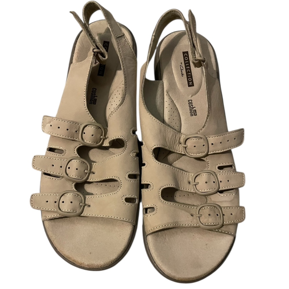 Clarks Collection Beige Slip-On Shoes Size 9 / EU 40 Comfort Casual Flats